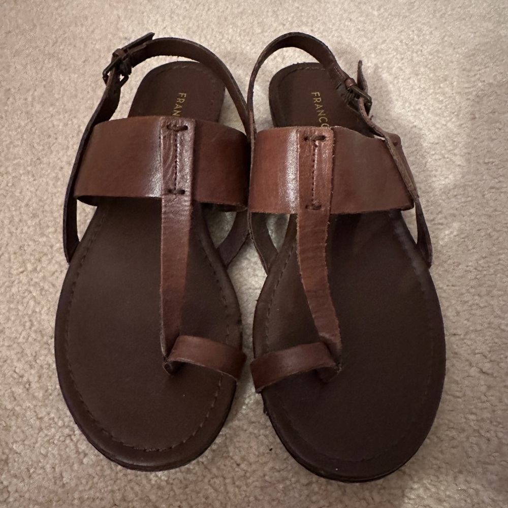 Franco Sarto brown leather sandals. Women’s size 8.